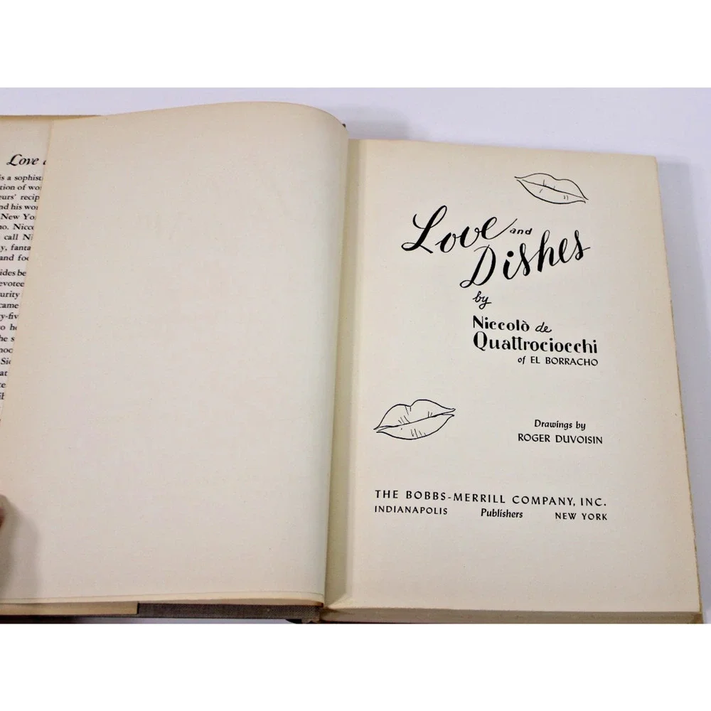 1950 Advance Copy 1st Edition- Love and Dishes by Niccolo De Quattrociocchi